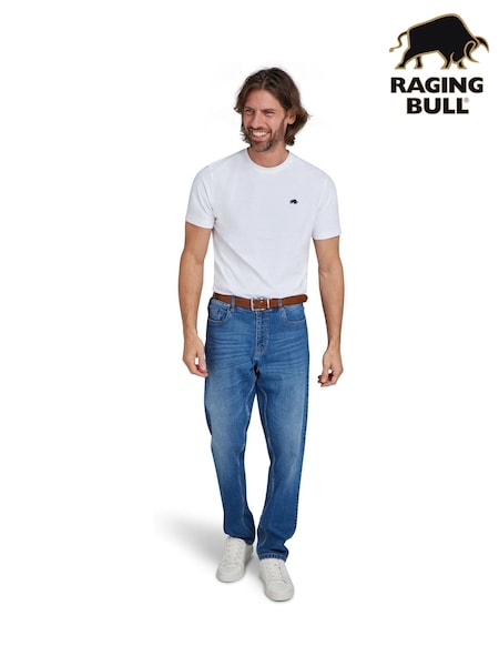 Raging Bull Regular Fit Blue Jeans (AJ0352) | £75