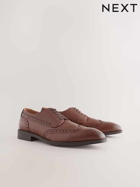 Brown Longwing Brogue Shoes (AJ0414) | £38