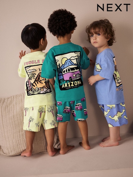 Multi Bright Miami Beach Short Pyjamas 3 Pack (9mths-8yrs) (AJ0499) | £20 - £26