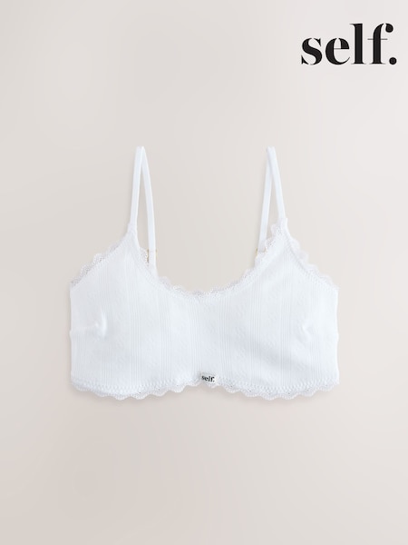 self. White Pointelle Bralette (AJ0514) | £10
