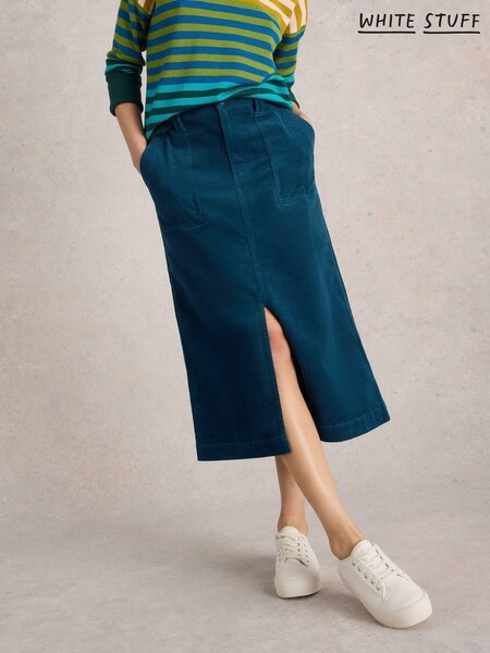 White Stuff Green Maren Organic Cord Skirt (AJ0637) | £32
