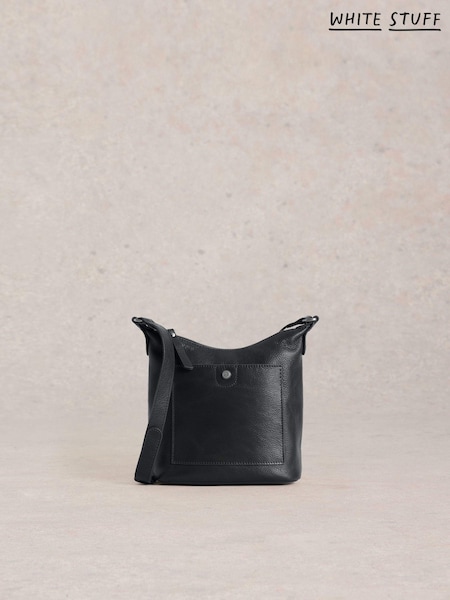 White Stuff Black Mini Fern Leather Cross-Body Bag (AJ0676) | £49