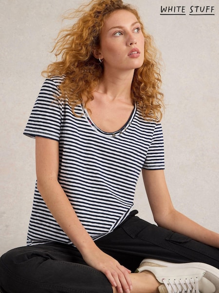 White Stuff White 100% Cotton Nadia T-Shirt (AJ0686) | £29.50