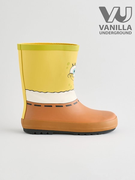 Vanilla Underground Yellow Kids SpongeBob SquarePants Unisex Patrick Wellington Boots without Handles (AJ0825) | £28