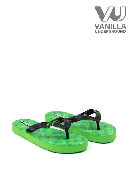 Vanilla Underground Green Boys Minecraft Character Flip Flops (AJ0826) | £14