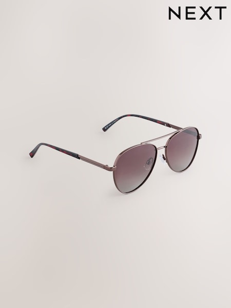 Brown Tone Aviator Style Sunglasses (AJ0881) | £0