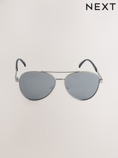 Silver Tone Aviator Style Sunglasses (AJ0884) | £18