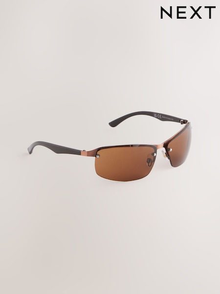 Brown Rimless Sunglasses (AJ0897) | £15
