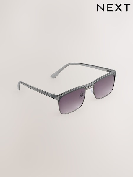 Gun Metal Clubmaster Sunglasses (AJ0902) | £15