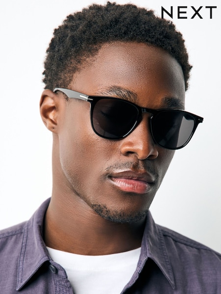 Black Round Sunglasses (AJ0910) | £15