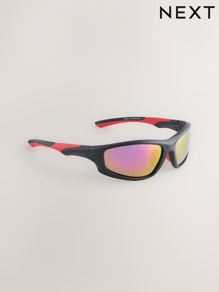 Black Red Sports Style Sunglasses (AJ0915) | £18