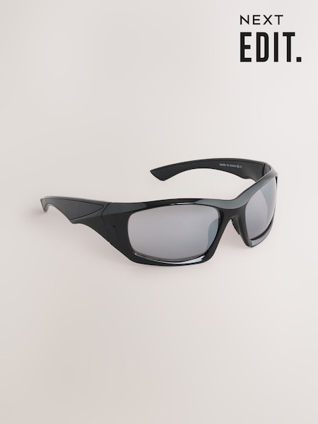 Black EDIT Wrap Sunglasses (AJ1132) | £15