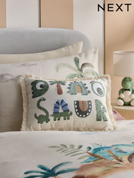 Natural Dinosaur Slogan Cushion (AJ1142) | £24