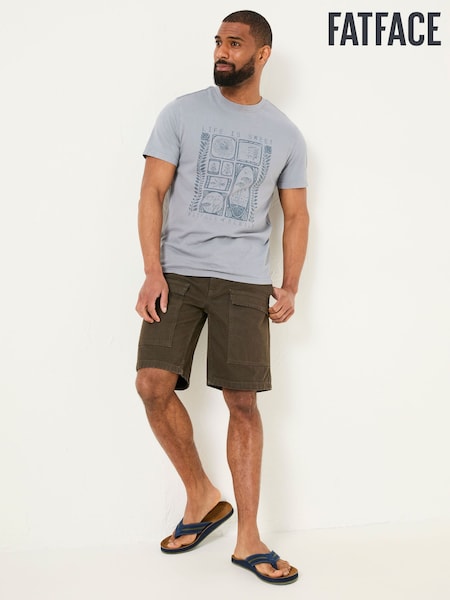 FatFace Dark Brown Beeble Utility Shorts (AJ1383) | £48