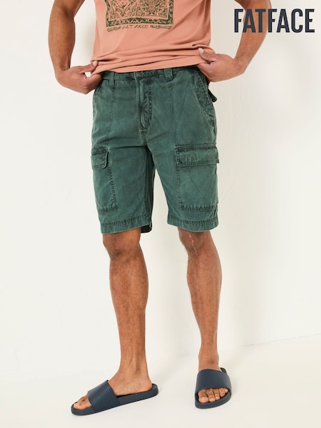 FatFace Rye Dark Teal Garment Dye Utility Shorts (AJ1385) | £49.50