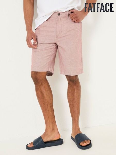 FatFace Mawes Pink Cotton Linen Chino Shorts (AJ1389) | £46