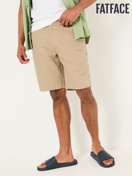 FatFace Mawes Stone Cotton Linen Chino Shorts (AJ1409) | £46