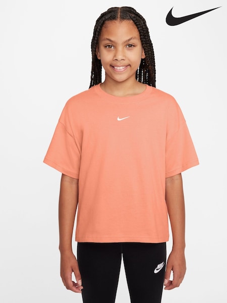 Nike Apricot Orange Sportswear Boxy 100% Cotton T-Shirt (AJ1422) | £20