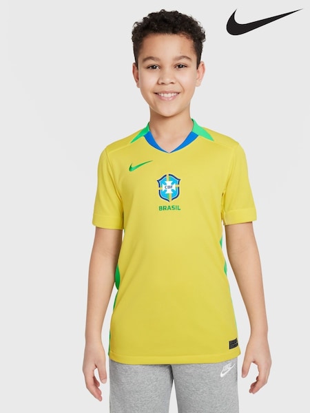 Nike Yellow Brazil Home Stadium Football Shirt (AJ1425) | £65