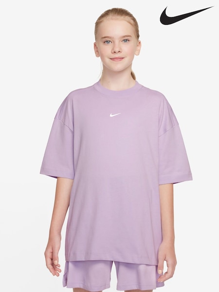Nike Doll Lilac Small Logo 100% Cotton T-Shirt (AJ1426) | £23