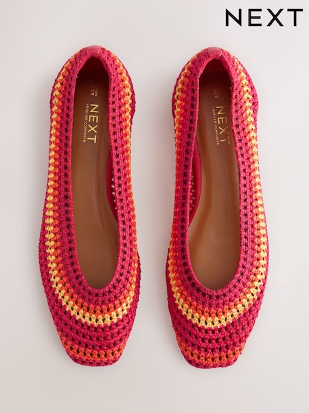 Bright Forever Comfort® Square Toe Crochet Ballerinas (AJ1472) | £39