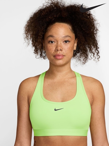 Nike Lime Green Swoosh Light-Support Sports Bra (AJ1535) | £0
