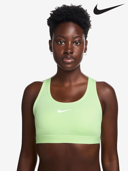 Nike Lime Green Medium Swoosh Support Padded Sports Bra (AJ1547) | £40