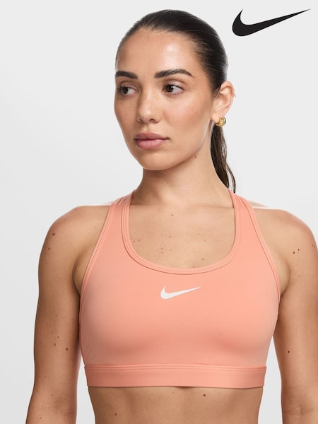 Nike Apricot Orange Medium Swoosh Support Padded Sports Bra (AJ1560) | £40