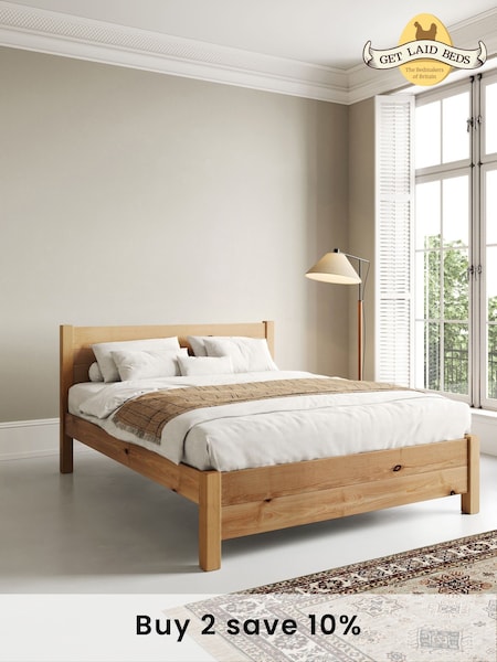 Get Laid Beds Natural Oxford Solid Wood Square Leg Bed (AJ1740) | £545 - £870