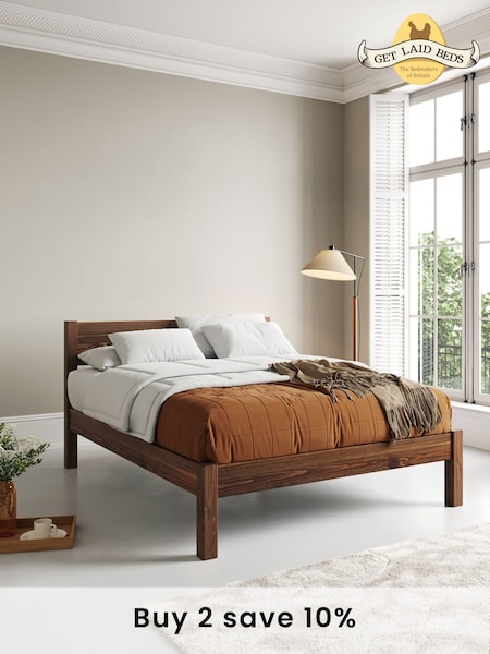 Get Laid Beds Brown Knight Solid Wood Space Saver Square Leg Bed (AJ1743) | £475 - £775