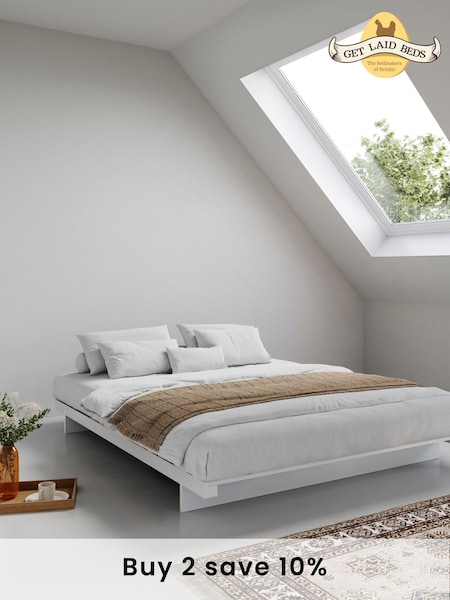 Get Laid Beds White Low Fuji Solid Wood Attic No Headboard Bed (AJ1744) | £600 - £730