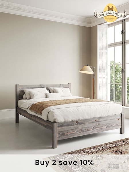 Get Laid Beds Grey Wash Oxford Solid Wood Square Leg Bed (AJ1752) | £545 - £870