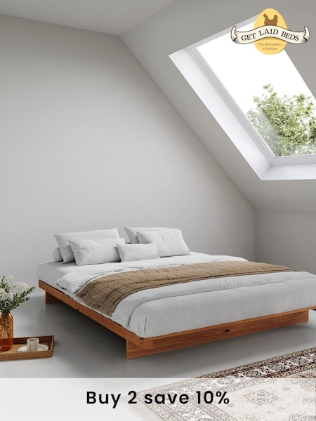 Get Laid Beds Cinnamon Low Fuji Solid Wood Attic No Headboard Bed (AJ1754) | £600 - £730