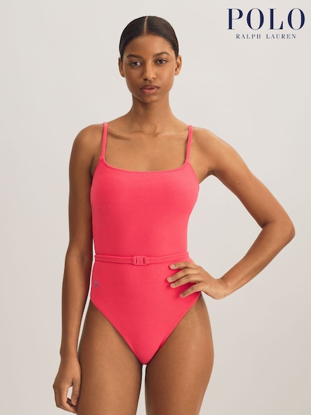 Polo Ralph Lauren Red Terry Towelling Belted Swimsuit (AJ1792) | £149