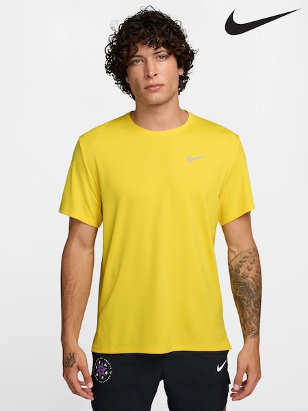Nike Lightening Yellow Dri-FIT Miler Running T-Shirt (AJ1823) | £33