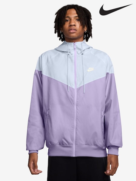 Nike Hydrangea Purple Grey Sportswear Windrunner Hooded Jacket (AJ1842) | £95