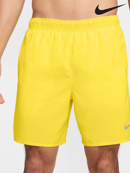 Nike Lightening Yellow 7 Inch Challenger Dri-FIT 7 inch Briefs Lined Running Shorts (AJ1851) | £35