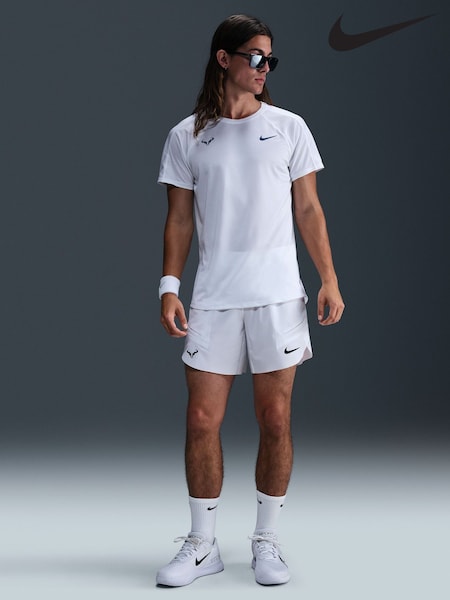 Nike White Rafa Challenger Dri-FIT Tennis T-Shirt (AJ1898) | £60