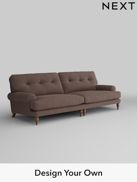 Plush Velvet Easy Clean/Dark Warm Chocolate Brown Erin Buttoned Back Deep Sit (AJ2117) | £1,475