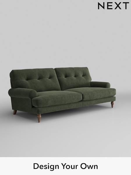 Boucle Chenille/Dark Moss Green Erin Buttoned Back Deep Relaxed Sit (AJ2127) | £1,425