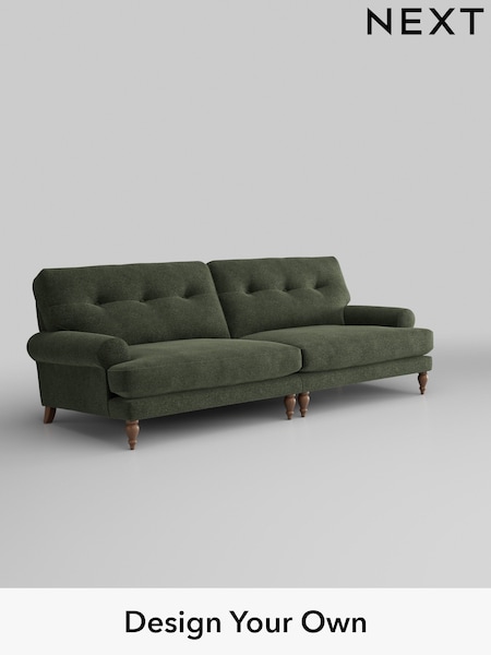 Boucle Chenille/Dark Moss Green Erin Buttoned Back Deep Relaxed Sit (AJ2127) | £1,525