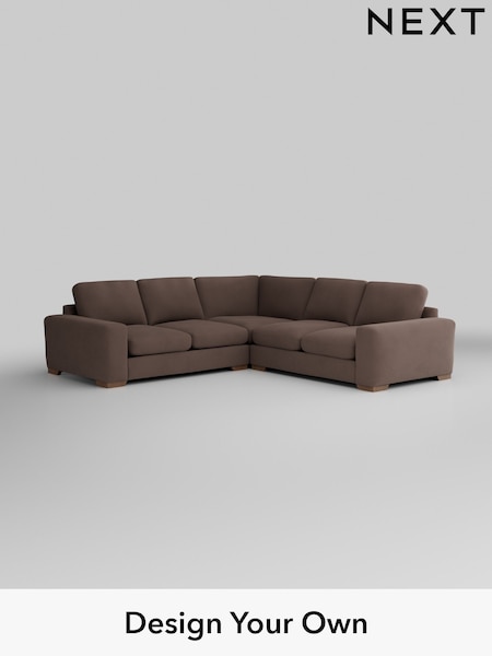 Plush Velvet Easy Clean/Dark Warm Chocolate Brown Houghton Deep Relaxed Sit (AJ2195) | £2,825