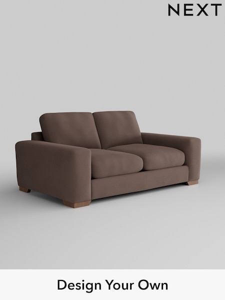 Plush Velvet Easy Clean/Dark Warm Chocolate Brown Houghton Deep Relaxed Sit (AJ2195) | £1,525