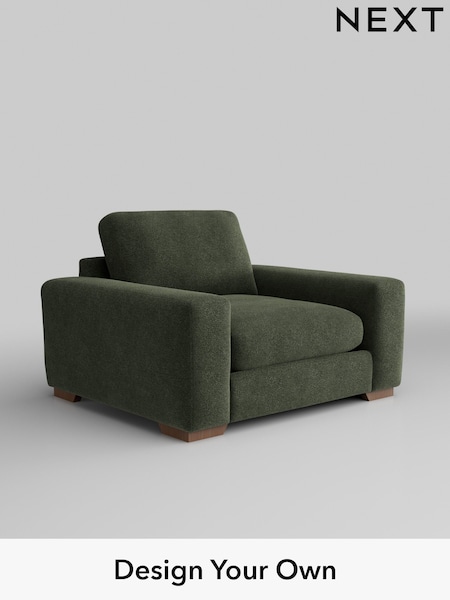 Boucle Chenille/Dark Moss Green Houghton Deep Relaxed Sit (AJ2200) | £1,025