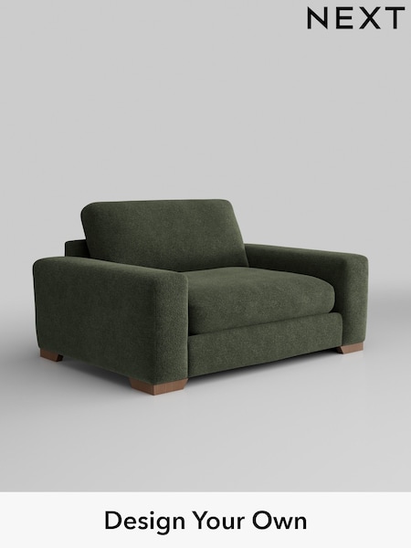 Boucle Chenille/Dark Moss Green Houghton Deep Relaxed Sit (AJ2200) | £1,225