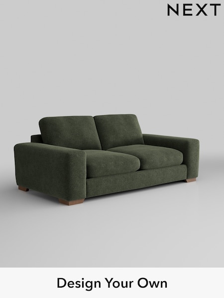 Boucle Chenille/Dark Moss Green Houghton Deep Relaxed Sit (AJ2200) | £1,425