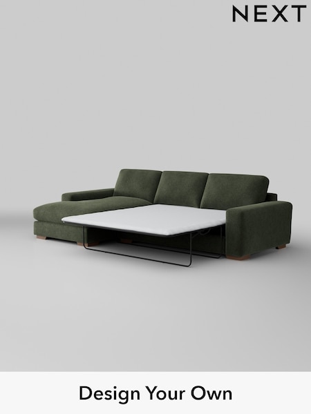 Boucle Chenille/Dark Moss Green Houghton Deep Relaxed Sit (AJ2200) | £2,825