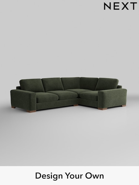 Boucle Chenille/Dark Moss Green Houghton Deep Relaxed Sit (AJ2200) | £2,625