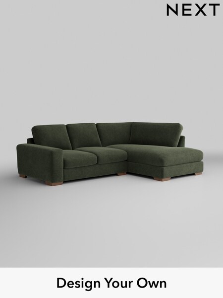 Boucle Chenille/Dark Moss Green Houghton Deep Relaxed Sit (AJ2200) | £2,150