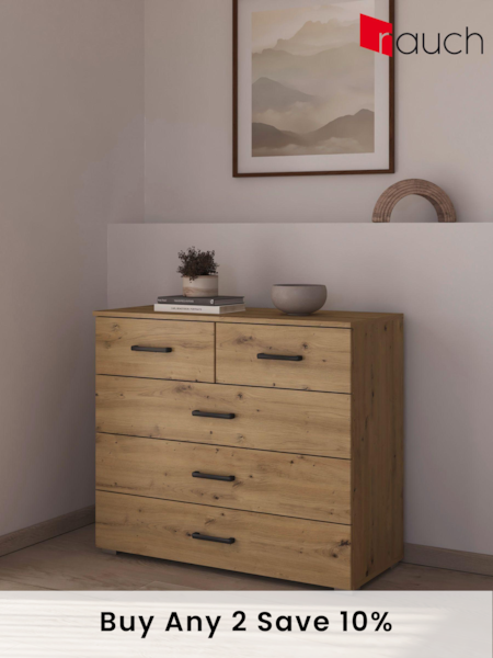 Rauch Natural Laika Chest of 5 Drawer Drawers (AJ2250) | £333